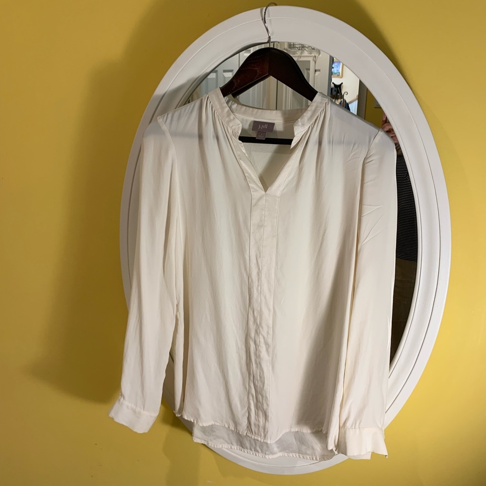 J Jill cream silk blouse